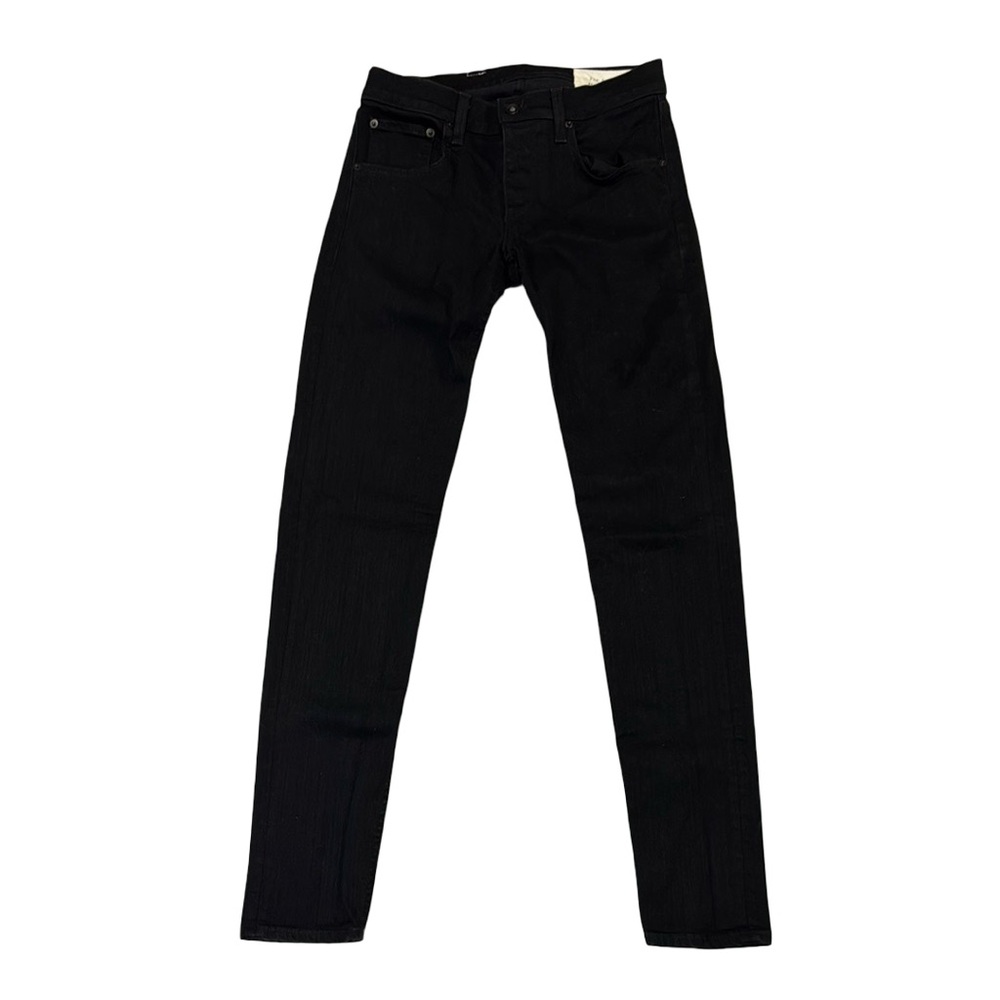 Rag & bone mens 30x32 skinny fit black cotton denim button fly jeans EUC